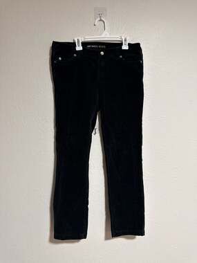 Michael Kors Women's Black Velvet Corduroy Straight Leg Pants Size 4